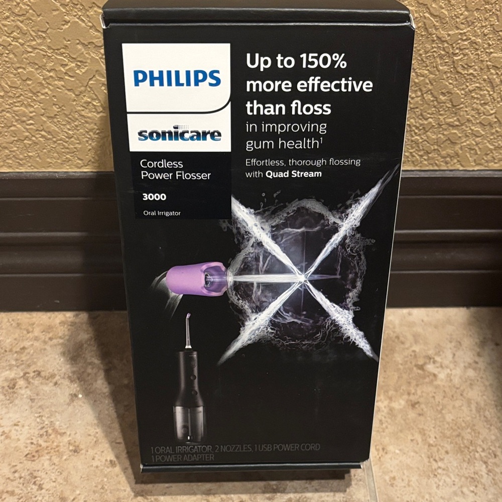 Philips Sonicare Black Cordless Power Flosser 3000